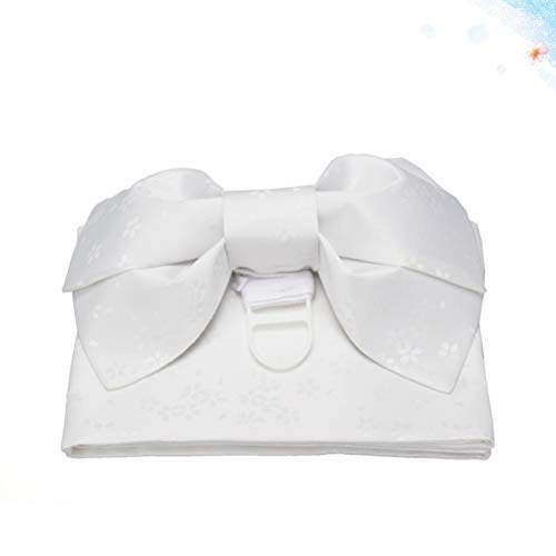 Amosfun Kimono japonés con lazo cinturón Yukata OBI para mujer, blanco