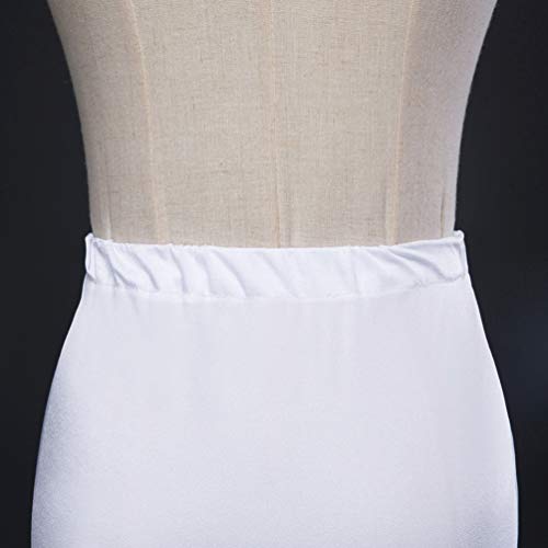 Amosfun Sirena Cola de pez Enagua Deslizamiento hasta el Suelo underkirt Crinolina para Novia Mujer Vestido de Novia Blanco
