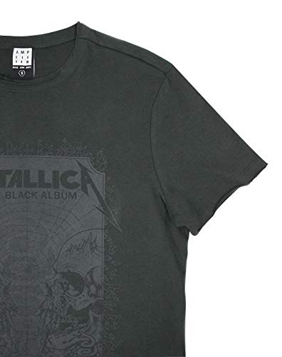 Amplified Metallica-The Black Album Camiseta, Gris (Charcoal CC), XL para Hombre