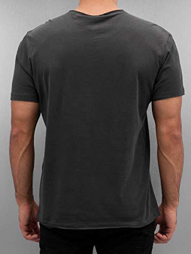 Amplified Nirvana-Smiley Camiseta, Gris (Charcoal CC), M para Hombre