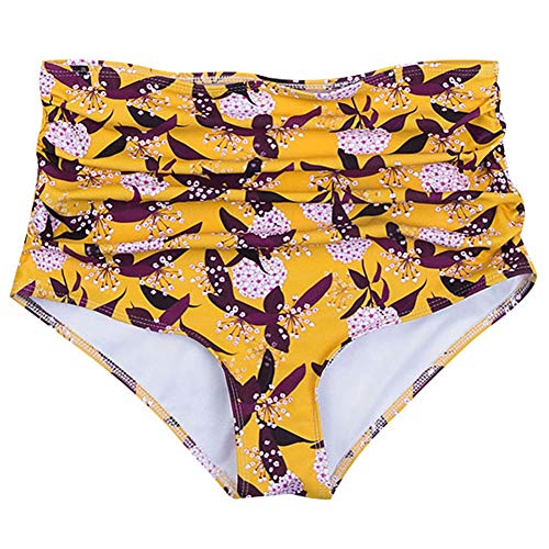 amropi Chest Ruffles Bikini Madre e Hija Conjunto Bañadores Trajes de Baño Flor Talla Grande Escotado Detrás 2PCS Mujer y Niña(Amarillo,7-8 años)