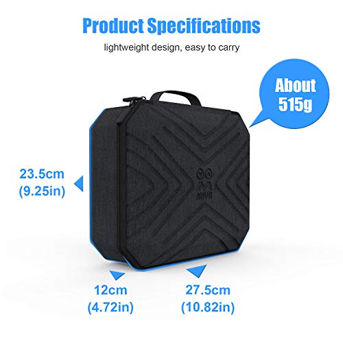 AMVR Bolsa de viaje pequeña y portátil para Oculus Quest 2 para guardar auriculares de juego de realidad virtual y accesorios de bolsa de transporte para controlador táctil (272212 cm), color gris