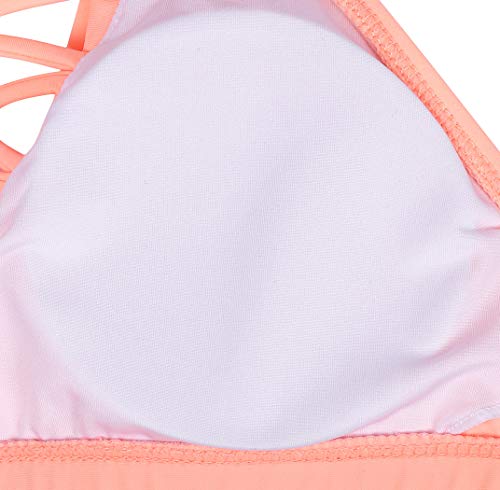 AmzBarley Traje de Baño Bañador de Mujer Tankini Push up Dos Piezas Conjuntos,Sexy Bikinis Mujer Braga Alta Cintura y Cuello Colgante Acolchado Bra Top con Volantes Set Verano Playa Ropa,344A/M