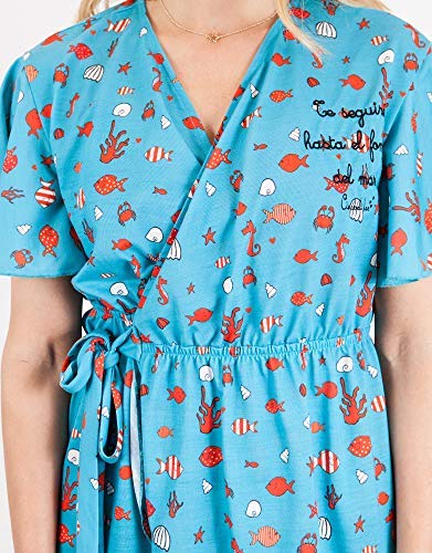 ANABEL LEE Vestido ilustrado Mujer Acuario