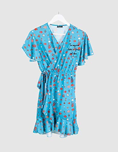 ANABEL LEE Vestido ilustrado Mujer Acuario