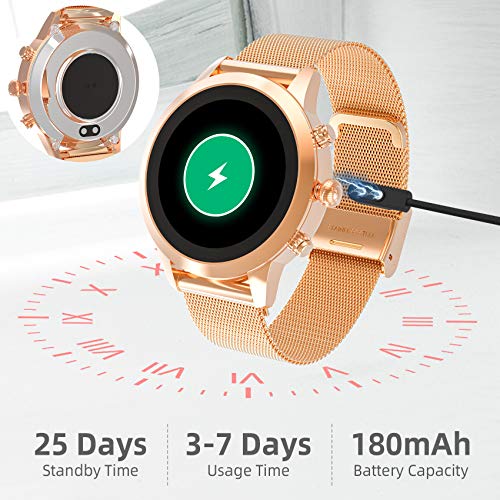 Aney Well Smartwatch Mujer, Reloj Inteligente IP68 impermeable, Monitor de Sueño y Caloría Pulsómetro, Notificaciones Inteligentes, Reloj Deportivo Mujer para Android iOS