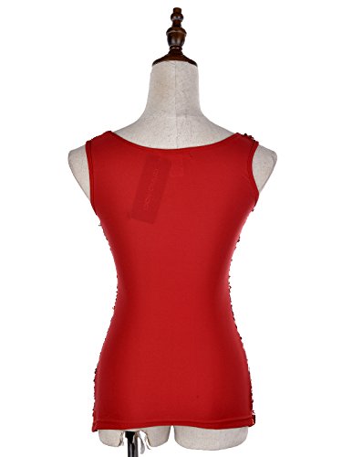 Anna-Kaci la Chispa y del Brillo del Brillo Embellecido Cuello Barco Mujeres Brillar Lentejuela Embellecido Camiseta Sin Mangas Tops Chaleco