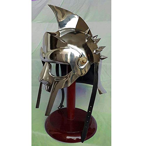 AnNafi Casco de Gladiador Maximus Arena para hombre, talla completa, disfraz de fiesta de Halloween, vestidos de película LARP, con forro interior
