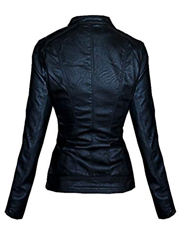 Anonyme Design - Chaqueta de Piel Estilo Motero Negro XL