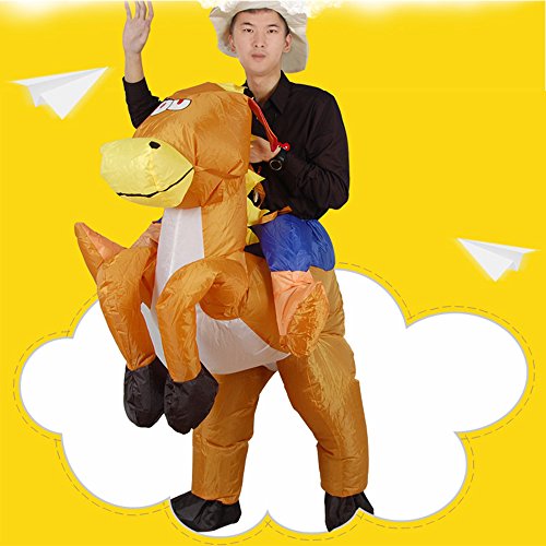 Anself - Disfraces Inflable De Jinete Vaquero A Caballo Traje De Cosplay Fiesta,para Adulto 1.65m-1.8m