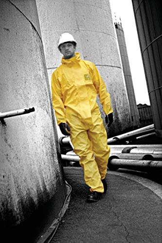 Ansell AlphaTec 2300 PLUS Mono de Trabajo con Capucha, Traje para Químicos, Usos Industriales, Biológicos y Bricolaje, Amarillo, Tamaño XXL (1 Unidad)