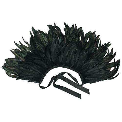 ANSUG Forme el mantón negro de la pluma, Gothic Natural Cape Wrap mano que cose los chales del collar del ahogador para la etapa del partido del vestido de cóctel