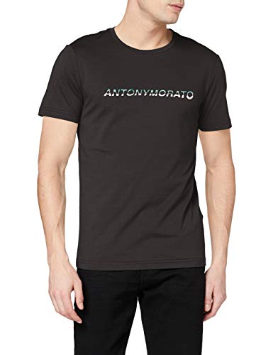 Antony Morato T-Shirt Basica Regular con Stampa Logo Camiseta de Tirantes, Negro (Nero 9000), Large para Hombre