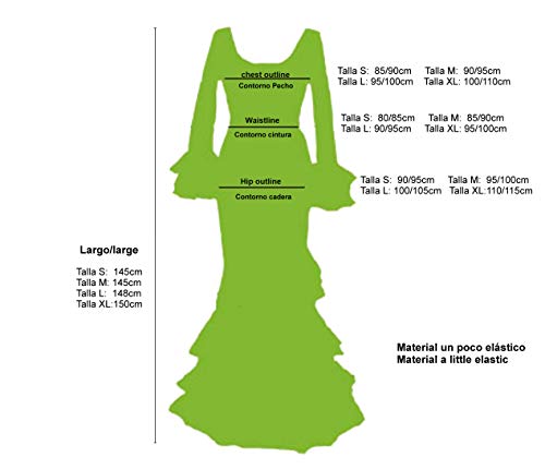 ANUKA Vestido de Mujer para la Danza Flamenco o sevillanas. Made in Spain (Rosa Fucsia, L)