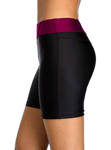 Anwell - Bañador para mujer, color negro morado XXL