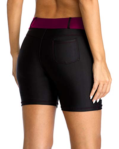 Anwell - Bañador para mujer, color negro morado XXL