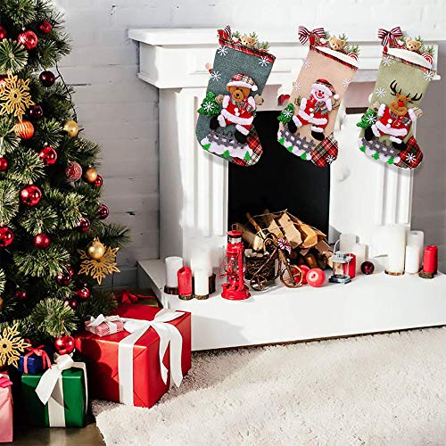 Anyingkai 4pcs Calcetín de Navidad,Calcetines Navidad Chimenea,Calcetín de Navidad Bolsa,Navidad Chimenea,Chimenea Navidad Decorativa,Calcetines de Navidad para Colgar