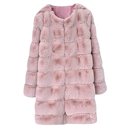 AOGOTO Abrigo de piel sintética para mujer, cálido, de manga larga, acogedor, peludo, tallas grandes, cálido, abrigado, parka