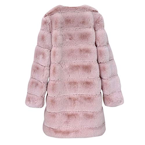 AOGOTO Abrigo de piel sintética para mujer, cálido, de manga larga, acogedor, peludo, tallas grandes, cálido, abrigado, parka