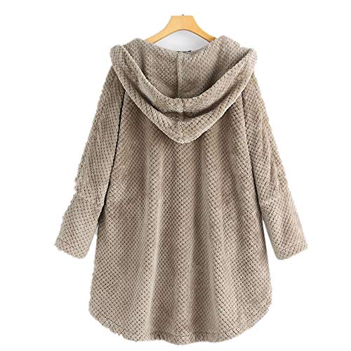 Aotoer Otoño Invierno Manga Larga Sudaderas Sudadera para Mujeres Niñas Reversible Fleece Suéter Plus Tamaño Suelto Blusa Sudadera con Bolsillo