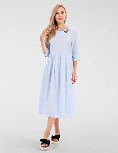 APART Fashion Kleid Vestido, Azul Claro, Talla única para Mujer