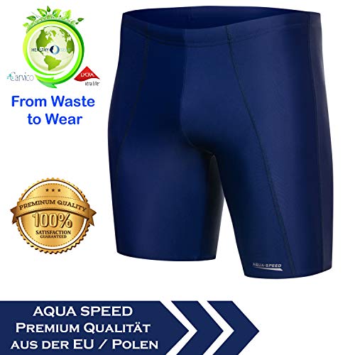 Aqua Speed Bañador Largo para Hombre | bañador Jammer hasta la Rodilla | Resistente al Cloro | protección UV | 07. Long Night | L