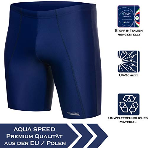 Aqua Speed Bañador Largo para Hombre | bañador Jammer hasta la Rodilla | Resistente al Cloro | protección UV | 07. Long Night | L
