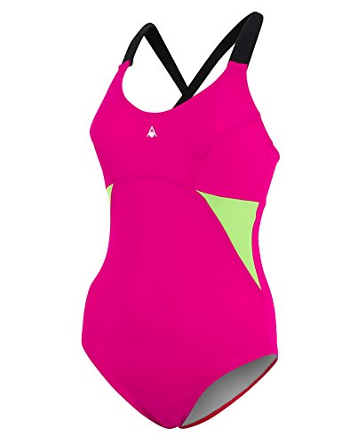 Aqua Sphere Alaska Bañador de Competición, Mujer, Rosa/Verde, M