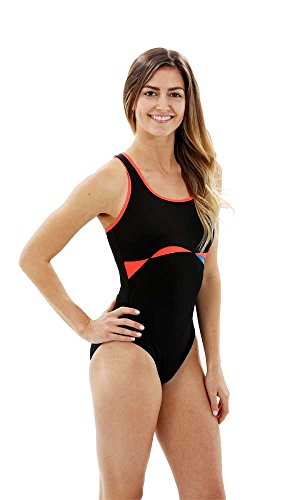 Aqua Sphere Maputo Bañador de Competición, Mujer, Multicolor (Black/Red), (Talla de fabricante 44)