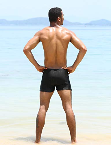 Arcweg Bañadores de Natación Traje de Baño Corto para Hombres Calzoncillos Secado Rápido Elástica Almohadillas Extraídas Deportes Acuáticos Negro L