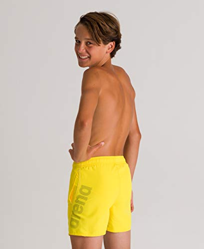 ARENA B Fundamentals Logo Boxer pantalón Corto de Playa Niño, Niños, 000662_350_12-13, Amarillo (Yellow), 12-13 años