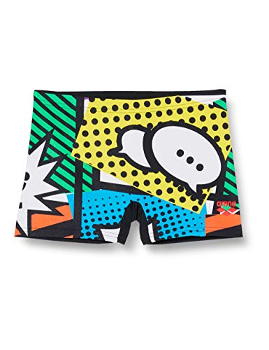 Arena B Jr Short Bañador Corto Niño Cheerfully, Niños, Black-Multi, 6-7