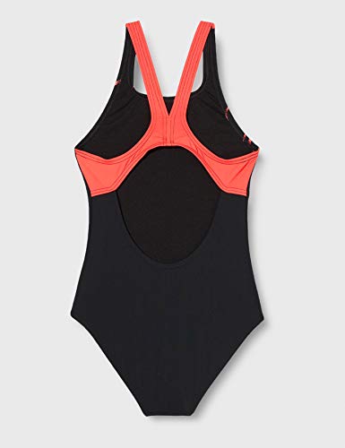 ARENA Bañador 1P Essentials Swim Pro Back Traje De Baño, Mujer, Black/Fluo Red, 8-9