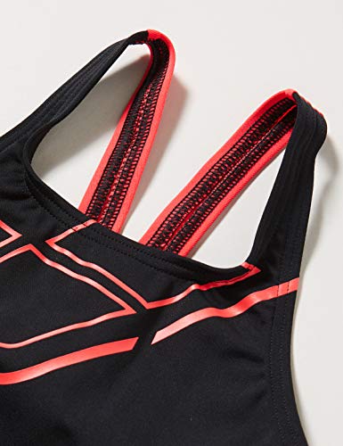ARENA Bañador 1P Essentials Swim Pro Back Traje De Baño, Mujer, Black/Fluo Red, 8-9