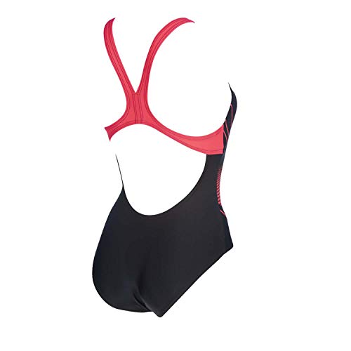 ARENA Bañador 1P Essentialsswim Pro Traje De Baño, Mujer, Black/Fluo Red, 42