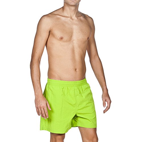 ARENA - Bañador Boxer Fundamentals Sides Vent para Hombre, Hombre, Herren Badeshort Fundamentals Sides Vent Boxer, Leaf-White, Extra-Large