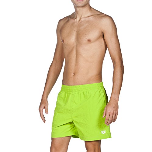 ARENA - Bañador Boxer Fundamentals Sides Vent para Hombre, Hombre, Herren Badeshort Fundamentals Sides Vent Boxer, Leaf-White, Extra-Large