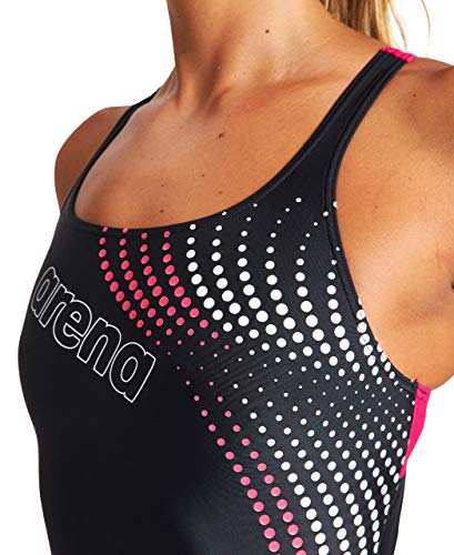 ARENA Bañador Deportivo Mujer Vibrancy Swim Pro Back One Piece, Black-Freak Rose, 40