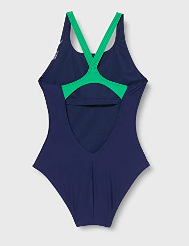 ARENA Bañador Deportivo para Mujer Harmonious Bustier, Mujer, Traje de baño de una Sola Pieza, 002545, Azul Marino, Verde Golf, 42
