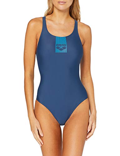 ARENA Bañador Deportivo para Mujer, Mujer, Traje de baño de una Sola Pieza, 002266, Shark-Turquoise, Medium