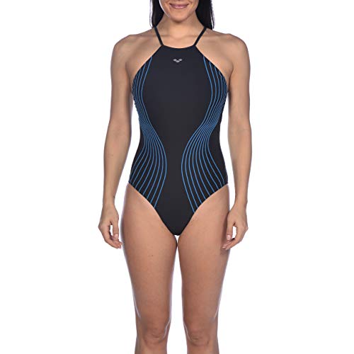 ARENA Bañador para Mujer Bodylift Aura B-Cup, Mujer, Traje de baño de una Sola Pieza, 001739, Negro/Turquesa, 46