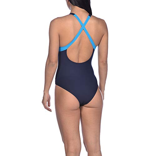 ARENA Bañador para Mujer Bodylift Elisa B-Cup, Mujer, Traje de baño de una Pieza, 002335, Azul Marino-Turquesa, 44