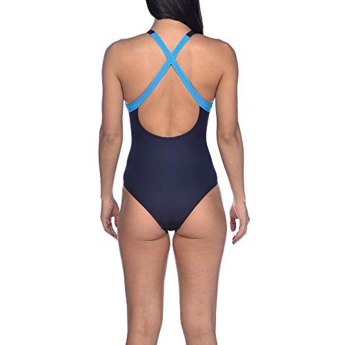 ARENA Bañador para Mujer Bodylift Elisa B-Cup, Mujer, Traje de baño de una Pieza, 002335, Azul Marino-Turquesa, 44