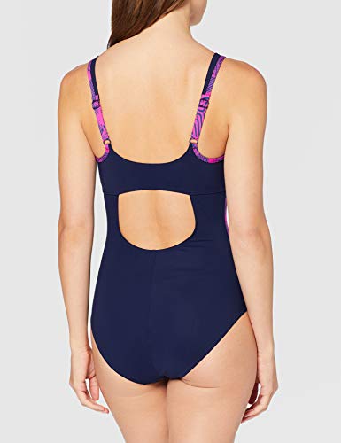 ARENA Bañador para Mujer Bodylift Viola C-Cup, Mujer, Traje de baño de una Sola Pieza, 002347, Azul Marino y Rosa, 44