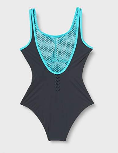 ARENA Bañador para Mujer Icons, Mujer, Traje de baño de una Sola Pieza, 003113, Gris Ceniza, 36