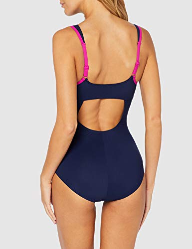 ARENA Bodylift Makimurax - Bañador para Mujer (Efecto Moldeador, Moldeador, Secado rápido, protección UV), Mujer, Traje de baño de una Sola Pieza, 28813, Azul Marino y Rosa, 40