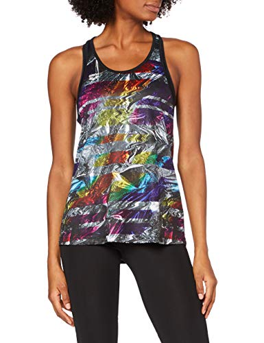 ARENA Camiseta de Tirantes para Mujer, Mujer, Camiseta de Tirantes, 000934, Iridescent Stripe-Black, Extra-Large