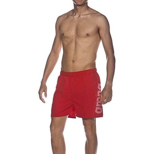 Arena Fundamentals Logo Bañador, Hombre, Rojo/Blanco, 3XL
