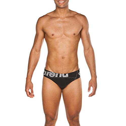 Arena M Brief Bañador Slip Hombre Serome EVO, Black-White, 90