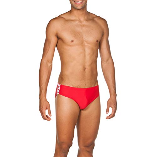 ARENA M Fit Brief Bañador Slip Hombre Team, Red, 100